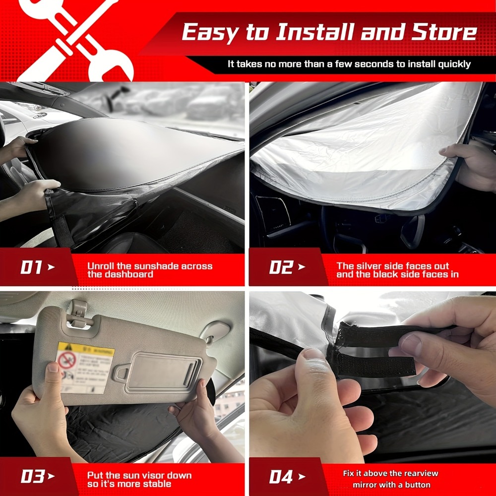 Protetor solar para para-brisa - Car Sunshade Windshield Umbrella Foldable avaliação e preço