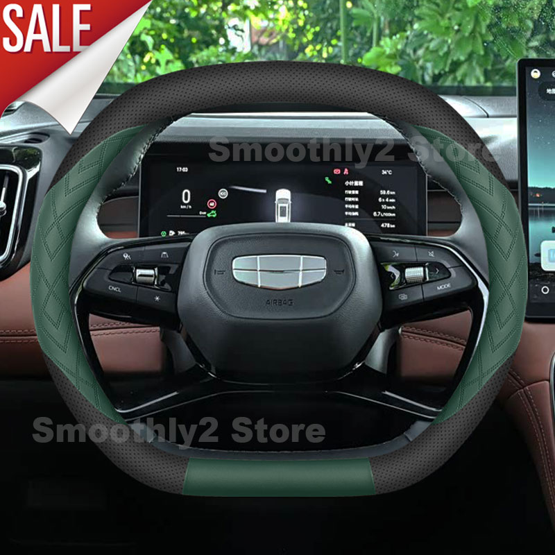 Capa de Volante de Couro para  - Car Steering Wheel Cover Anti Slip Breathable avaliação e preço