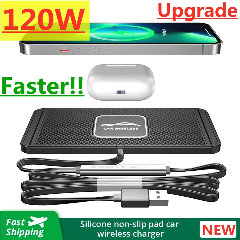 Almofada de silicone suporte c - Wireless Car Charger Mount Fast Charging avaliação e preço